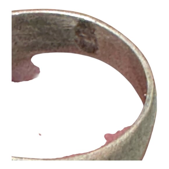 Vtg Sterling Silver 925 Multi Gemstone Inlay Band Ring Tigers Eye Malachite Sz 6 - Picture 10 of 10